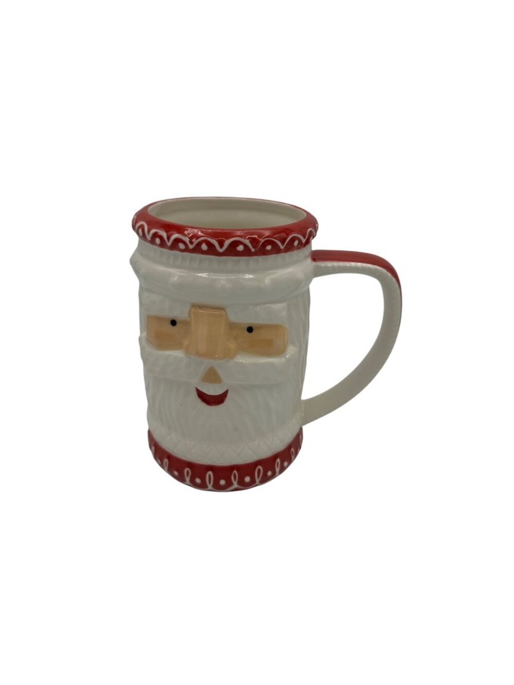 Santa Claus Ceramic Mug By Hallmark Traditional Christmas Design Red & White